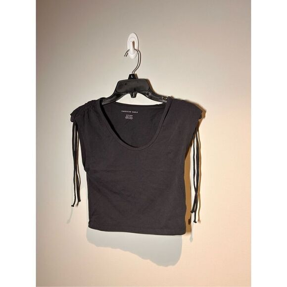 American Eagle black crop top size XS C6-5 - Picture 1 of 3